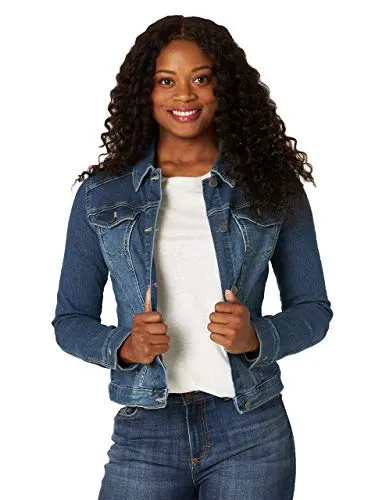 Riders by Lee Indigo Women's Stretch Denim Jacket, Weathered, Large