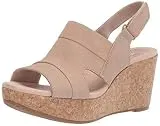 Clarks womens Annadel Ivory Wedge Sandal, Sand Nubuck, 8.5 US