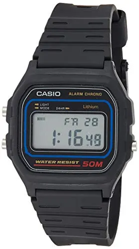 Casio Men's Classic Japanese Quartz Watch with Resin Strap, Black, 16 (Model: W-59-1VUX)