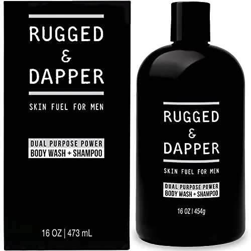 RUGGED & DAPPER Dual Purpose Power Shampoo & Body Wash for Men | with Natural and Organic Ingredients for an All-Over Clean - 16 Oz