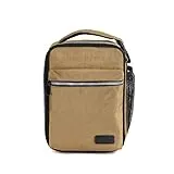 SACHI Explorer Durable Insulated Lunch Tote, Lunchbox with Heavy Duty Zipper, Large Lunch Bag, for Men with Hands Free Buckle Handle Loncheras Khaki