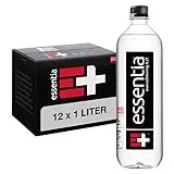 Essentia Bottled Water, 1 Liter, Pack of 12 Bottles; 99.9% Pure, Infused with Electrolytes for a Smooth Taste, pH 9.5 or Higher; Ionized Alkaline Water
