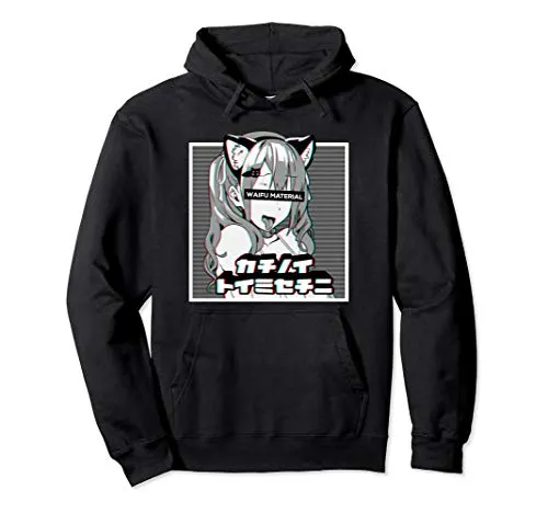 Ahegao Hoodie lewd anime face and neko girl cosplay gift