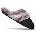 Jessica Simpson Women's Comfy Faux Fur House Slipper Scuff Memory Foam Slip...