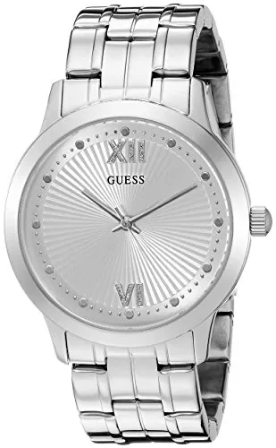 GUESS Women's U0634L1 Vintage Inspired Dressy Silver-Tone Watch