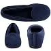Dearfoams Women's Rebecca Microfiber Velour Closed Back Slipper, Peacoat, Large