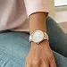 Anne Klein Women's Gold-Tone and Blush Pink Resin Bracelet Watch