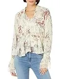 Buffalo David Bitton Women's Floral Print Long Sleeve top, Cotton Flowers, M
