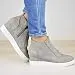 VANDIMI Women's Platform Wedge Sneakers Ankle Booties Grey Size 9