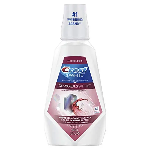 Crest 3D White Luxe Glamorous White Multi-Care Whitening Mint Flavor Mouthwash, Pack of 3 (Packaging May Vary)