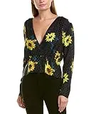 The Kooples Women's V-Neck Blouse with Sunflower Print, Navy Multi, 1