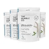 The Humble Co. Natural Dental Floss Picks (200 Count) - Vegan, Eco Friendly, Sustainable Dental Flossers and Zero Waste Plaque Remover for Oral Care with a Fresh Feel (Mint, Double Thread)