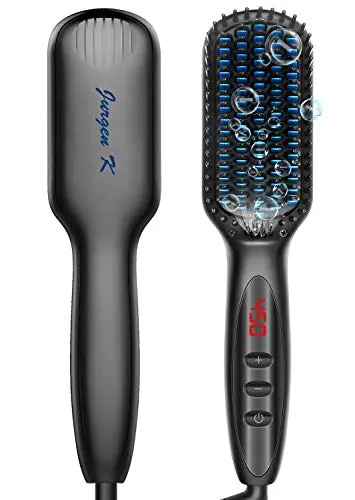 Beard Straightener Men Gifts - Heated Beard Brush, Ionic Hot Beard Comb Fast Straightening, Hair Straightening Comb Beard Dryer with Auto Temperature Lock, Gifts for Men Stocking Stuffer