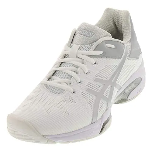 ASICS Women's Gel-Solution Speed 3 Tennis Shoe, White/Silver, 5 M US