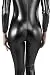 Women's Fish Scales Mermaid Long Sleeve Catsuit Front Zipper (Large, Black)