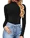 MANGOPOP Women's Mock Turtle Neck Long Sleeve Tops Bodysuit Jumpsuit (A Long...