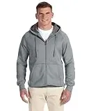 Hanes Men's Full Zip Nano Premium Lightweight Fleece Hoodie, Vintage Gray, Medium
