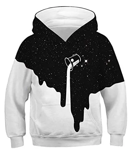 Idgreatim Girls Boys Pullover Hoodies Casual 3D Graphic Hooded Sweatshirt Tops with Pockets for Kids 14-16 Years