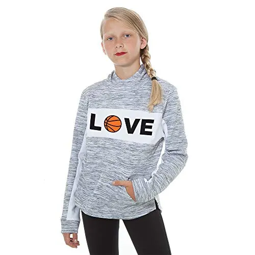 Basketball Hoodie- Love Sports Funnel Neck Sweatshirt Fanwear Player Girl's Gift