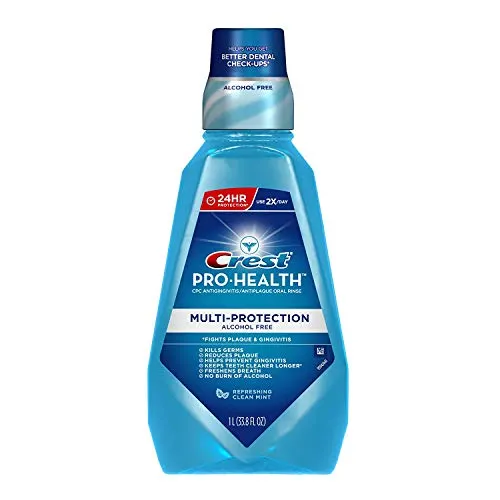 Crest Pro-health Multi-Protection Alcohol Free, Clean Mint/Clear Mint (Package may vary), 1-liter Bottles (Pack of 3)
