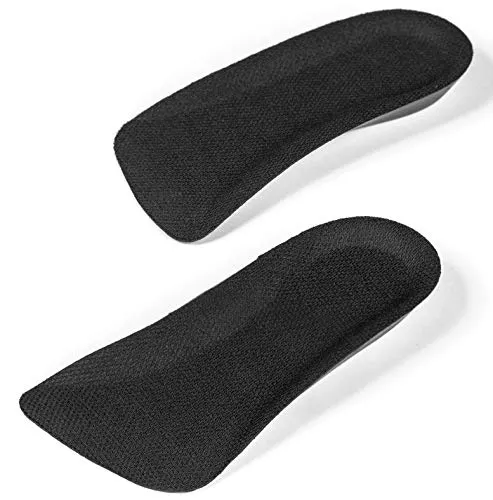 CALTO Height Increase Half Elevator Insole for Men - 1/2 Inch Taller Heel Lift Insert (2 Pack) Black…