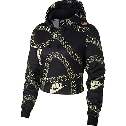 Nike Sportswear Icon Clash Women's Crop Top Hoodie CJ6305-010 Size XS
