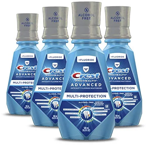 Crest Pro Health Advanced Extra Deep Clean Mouthwash, Fresh Mint, 67.6 Fl Oz, Pack of 4