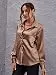 SOLY HUX Women's Satin Silk Long Sleeve Button Down Shirt Formal Work...