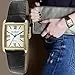 Peugeot Women's 14K Gold Plated Tank Leather Dress Watch with Roman Numerals...