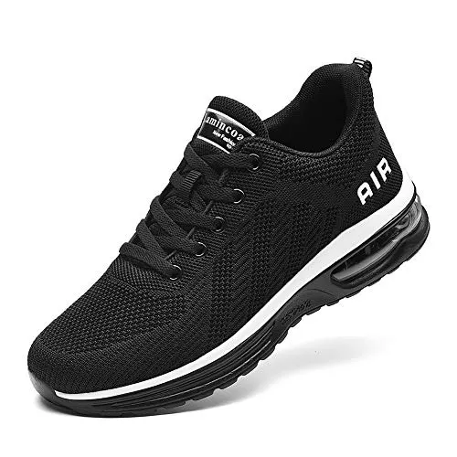 Lamincoa Womens Lightweight Walking Shoes Women’s Air Cushion Running Sneakers Non Slip Tennis Athletic Shoe for Gym Workout Sports Black 8.5