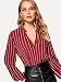 Milumia Women's Elegant Striped V Neck Long Sleeve Blouse High Low Hem...