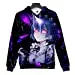 Anime Re:Zero: Starting Life in Another World Cosplay Rem Hoodie Jacket Costume...