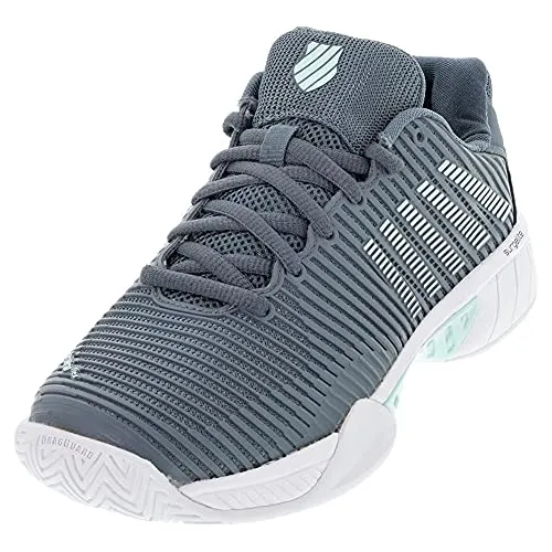 K-Swiss Women's Hypercourt Express 2 Wide Tennis Shoe (Stormy Weather/ICY Morn/White, 10)