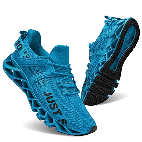 UMYOGO Women's Athletic Running Shoes Air Cushion Mesh Sneakers Lightweight Tennis Sports Breathable Walking Easy Shoes Outdoor Sky Blue