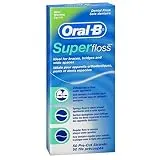 Oral-B Super Floss Mint Dental Floss Pre-Cut Strands 50 ea (Pack of 6)