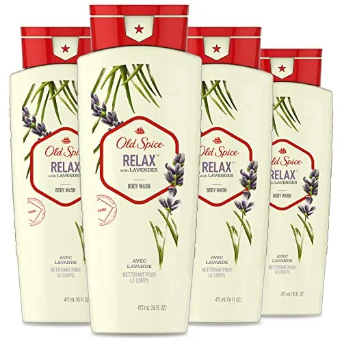 Old Spice Body Wash for Men, Relax with LavenderFl Oz, 16 Fl Oz (Pack of 4)