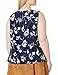 NINE WEST Women's Plus Size Sleeveless U-Neck Printed Blouse, Blue Ink Multi,...