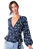 Sugar Lips womens Wrap Blouse, Blue-multi, Medium US