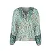 Cocobla Women Boho Floral Blouse Long Sleeve V Neck Drawstring Shirt Cute...