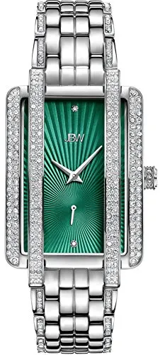 JBW Luxury Women’s Mink 0.12 Carat Diamond & Swarovski Crystal Wrist Watch with Stainless Steel Bracelet