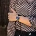 Nine West Women's Gold-Tone and Black Strap Watch, NW/2346GPBK