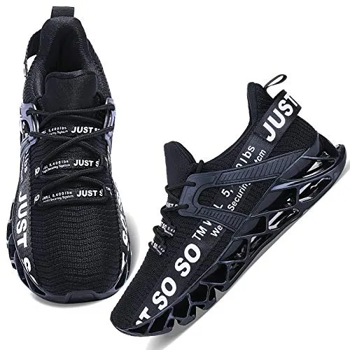 WONESION Womens Walking Running Shoes Athletic Blade Non Slip Tennis Fashion Sneakers (D Black, Numeric_8)