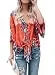 Womens Tie Front Loose Short Sleeve V Neck Floral Blouses Chiffon Tops...