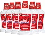 Colgate Optic White Whitening Mouthwash, 2% Hydrogen Peroxide, Icy Fresh Mint - 16.9 Fl Oz (Pack of 6)