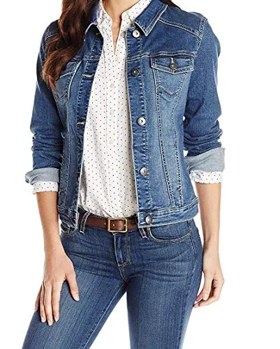 Wrangler Authentics Women's Stretch Denim Jacket, Weathered, Medium