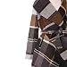 Chicwish Women's Turn Down Shawl Collar Open Front Long Sleeve Check Asymmetric...