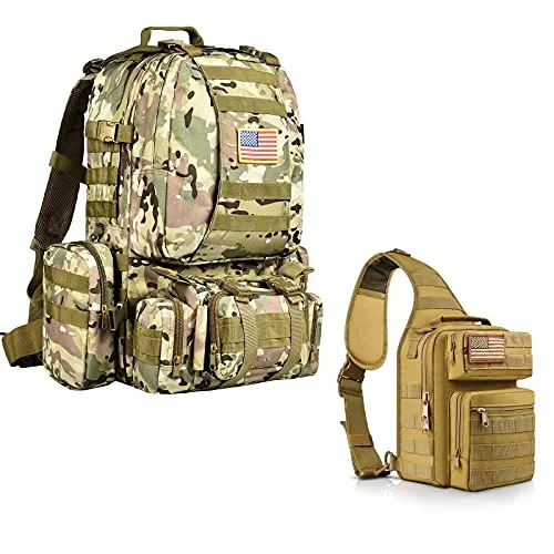 CVLIFE Military Tactical Backpack Army Assault Pack Detachable Molle Bag Rucksack &...