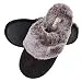 Jessica Simpson Women's Comfy Faux Fur House Slipper Scuff Memory Foam Slip...