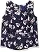 NINE WEST Women's Plus Size Sleeveless U-Neck Printed Blouse, Blue Ink Multi,...