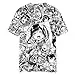 NUOHUX Men's Ahegao T-Shirt Women Color Print Pattern Fashion Tee Anime Face...